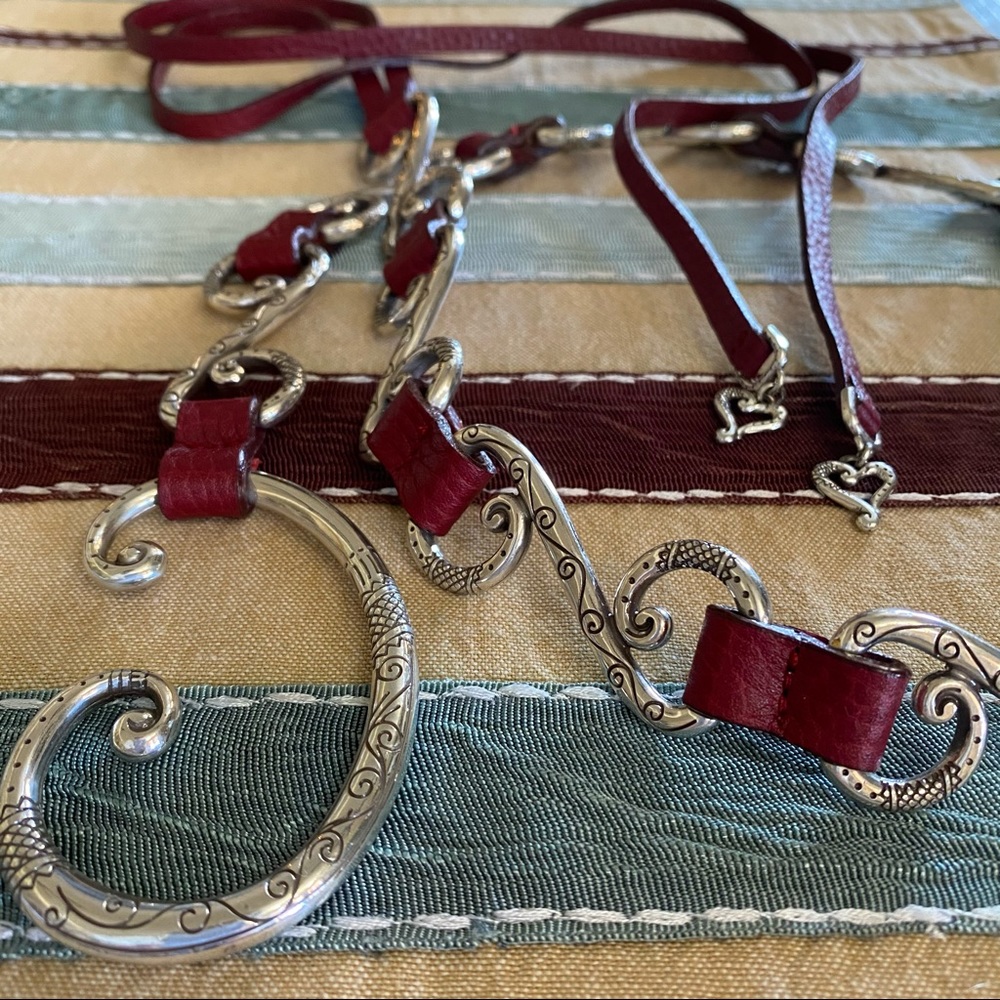 BRIGHTON Leather and Silver Belt NWOT